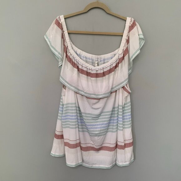 NEW Maurices striped fall lightweight jersey stretch boho shirt‎ top blouse - Picture 1 of 9